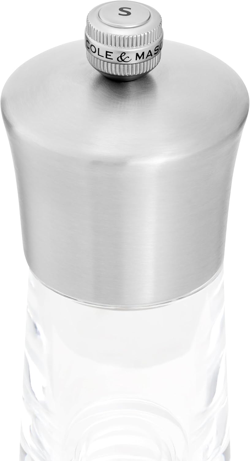 Cole & Mason Bromley Salt Mill – Acrylic & Stainless Steel – 6" / 15 cm
