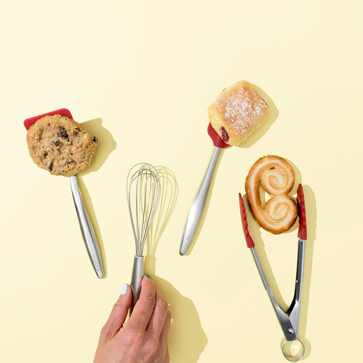 Cuisipro PICCOLO Cooking Set – Red (Spoon, Slotted Spoon, Turner, Tongs) Cuisipro by Kitchen Niche
