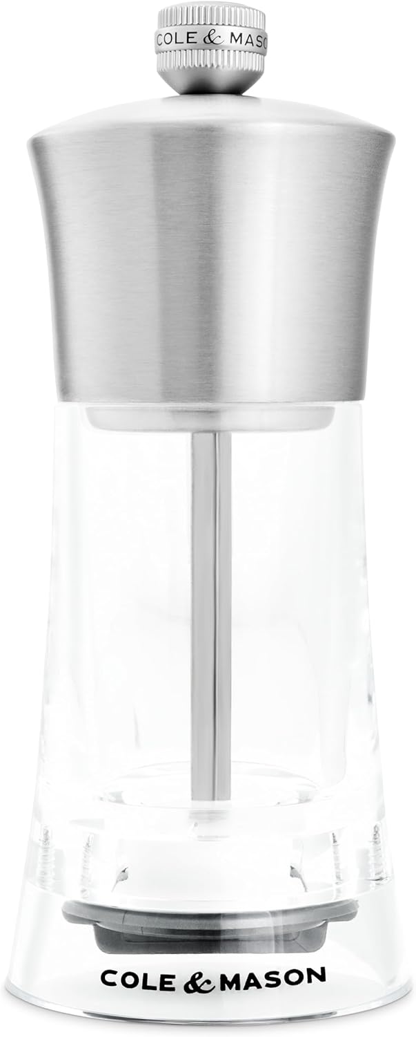 Cole & Mason Bromley Pepper Mill – Acrylic & Stainless Steel – 6" / 15 cm