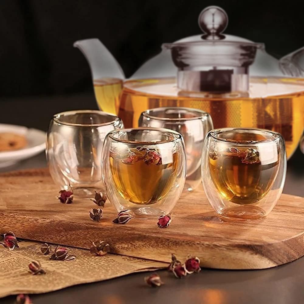 Cuisinox Double-Walled Glass Espresso Cup Set – 104ml, Set of 4 by Kitchen Niche