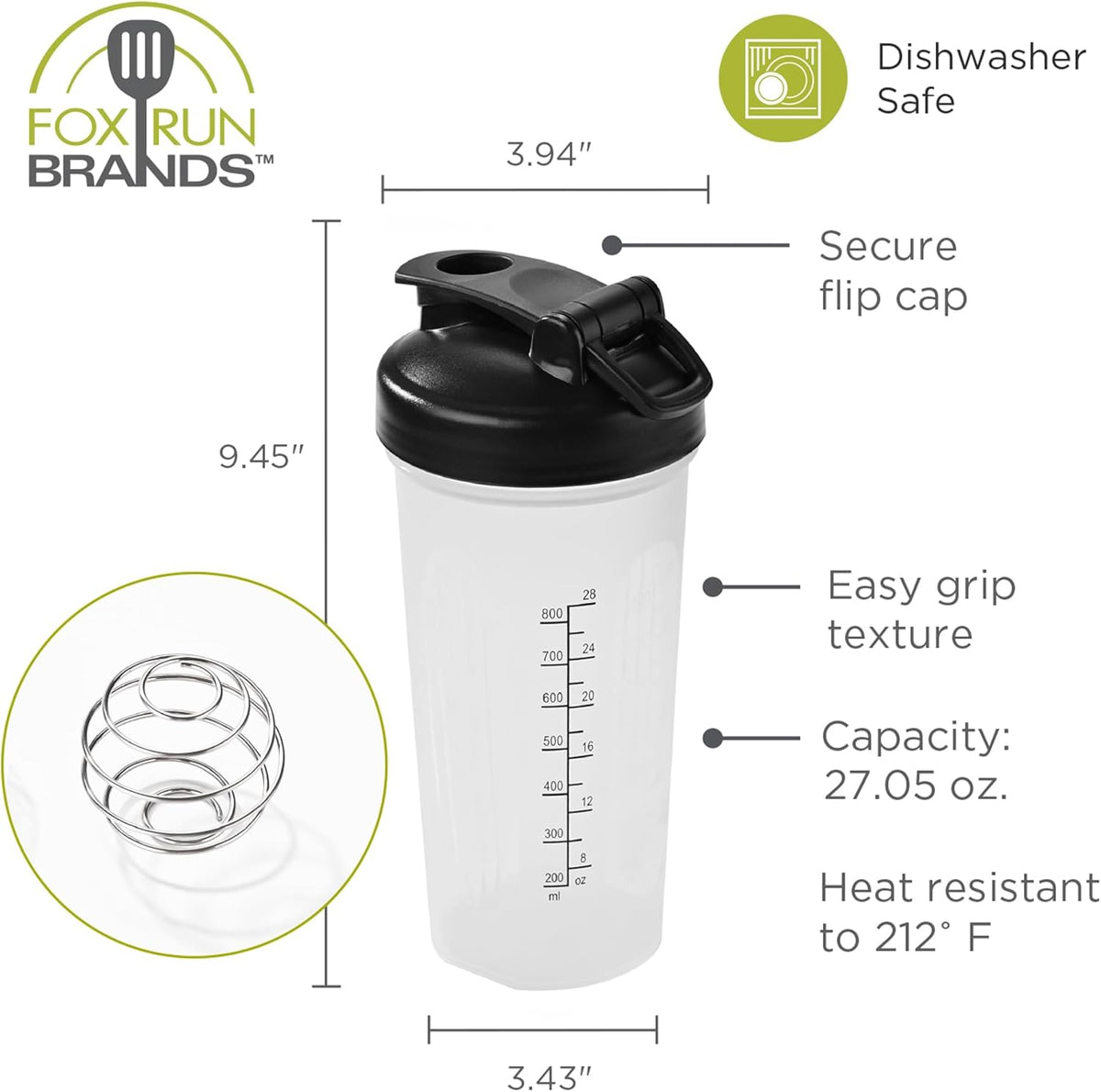 Fox Run 28 oz Clear Blending Bottle