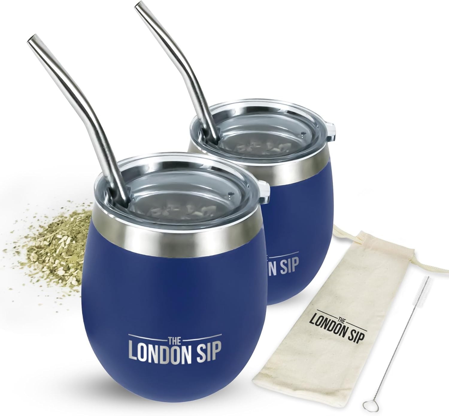 London Sip Yerba Mate Cup 2-Pack Set – Blue – 8 oz