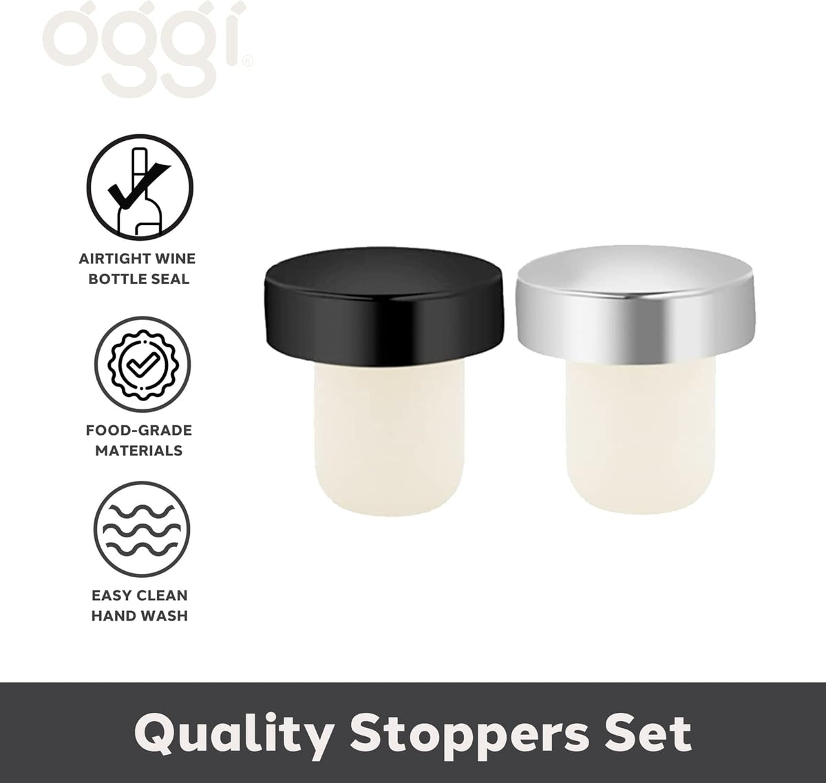 Oggi Set of 2 Bottle Stoppers