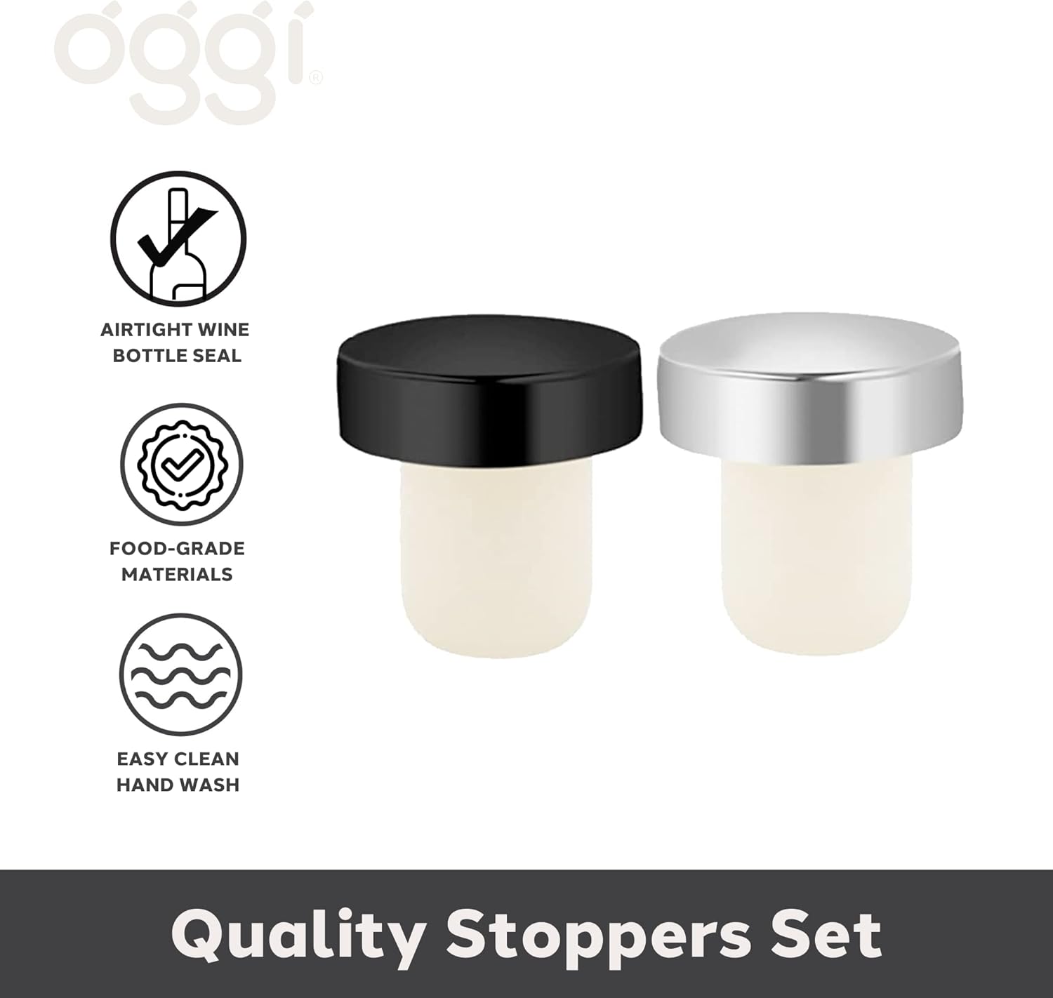 Oggi Set of 2 Bottle Stoppers