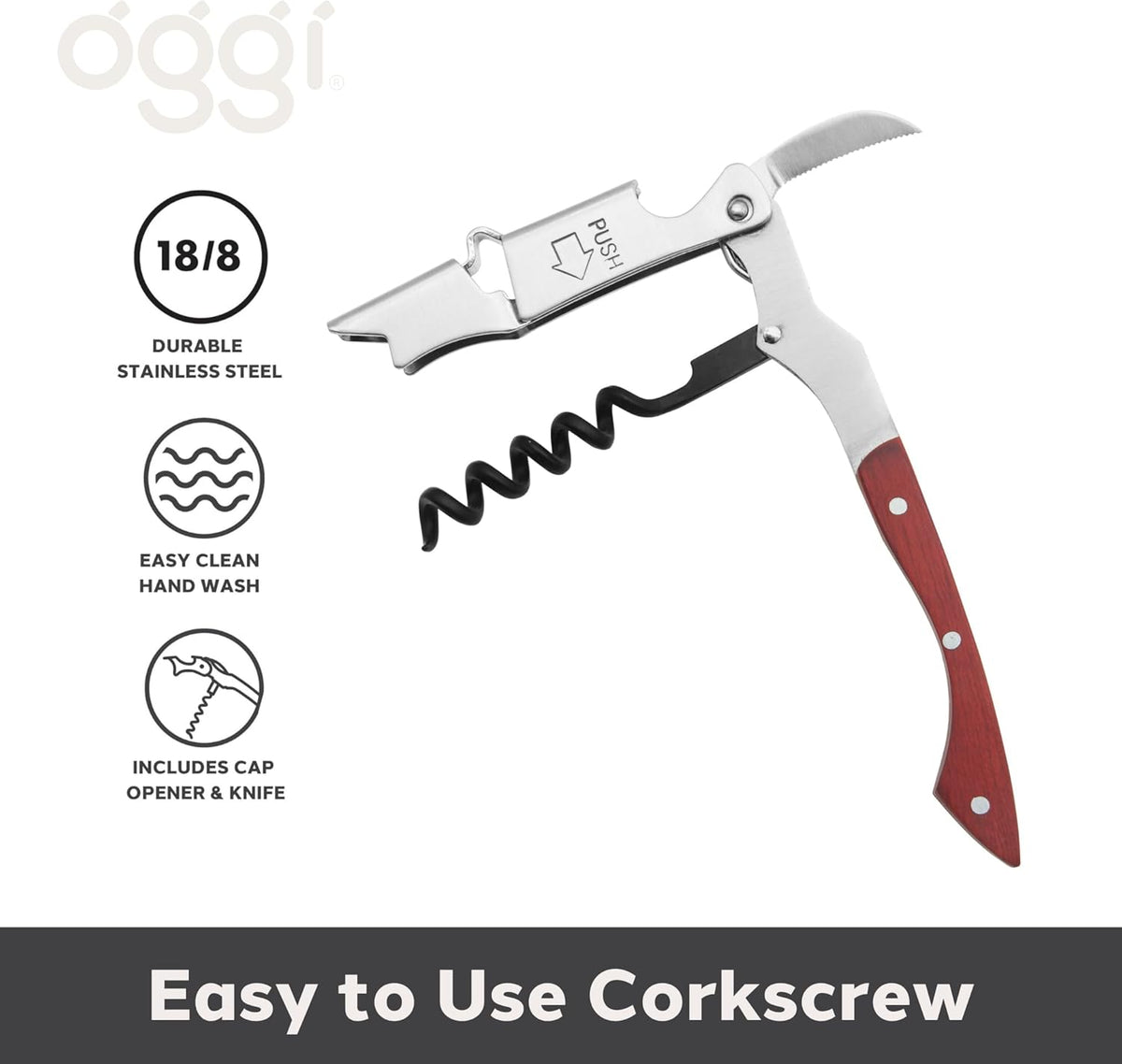 Oggi Deluxe Waiter’s Corkscrew