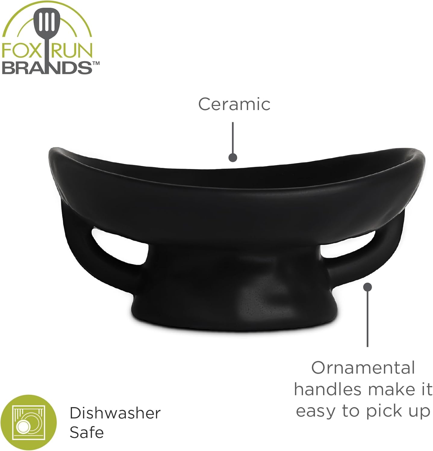 Fox Run Ceramic Fruit Bowl Black