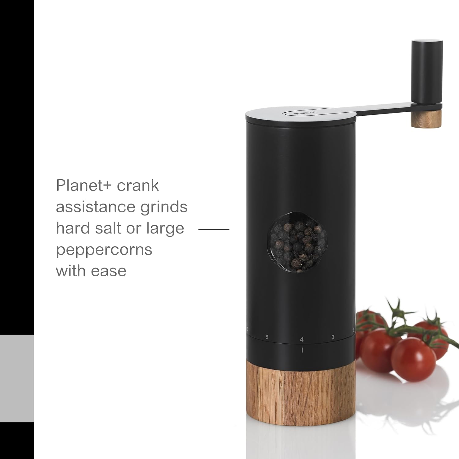 AdHoc PowerMill Stainless Steel Crank Handle Salt and Pepper Mill – 8" / 20 cm
