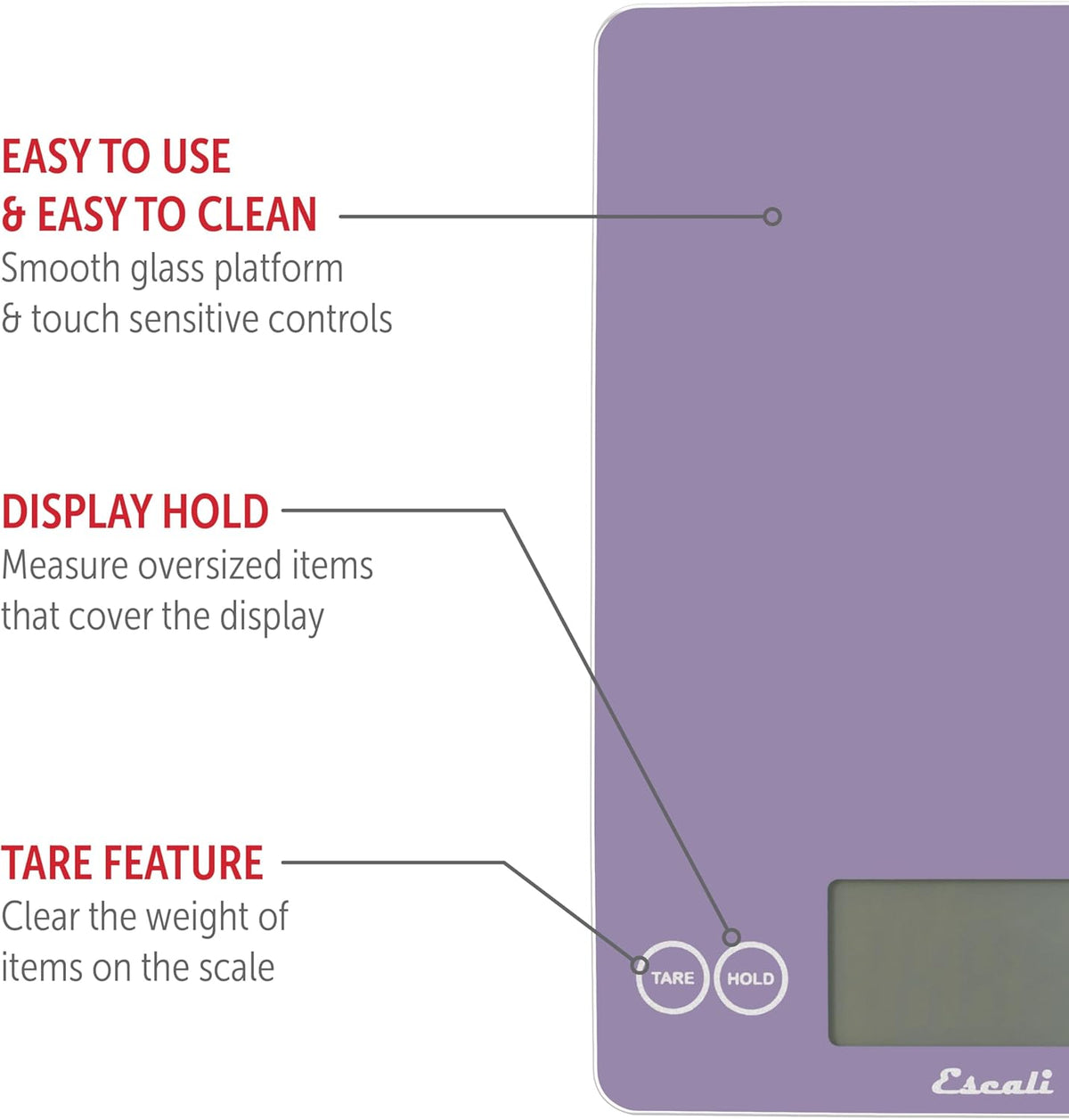 Escali Arti Classic Glass Digital Scale – Classic Violet