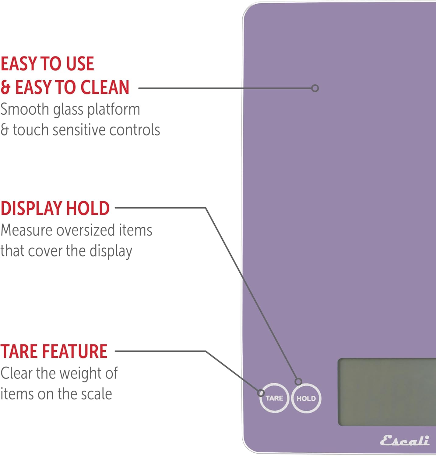 Escali Arti Classic Glass Digital Scale – Classic Violet