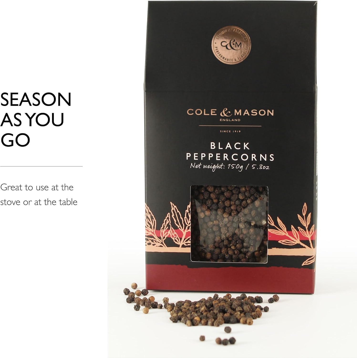 Cole & Mason Organic Black Peppercorn Refill 5.3oz