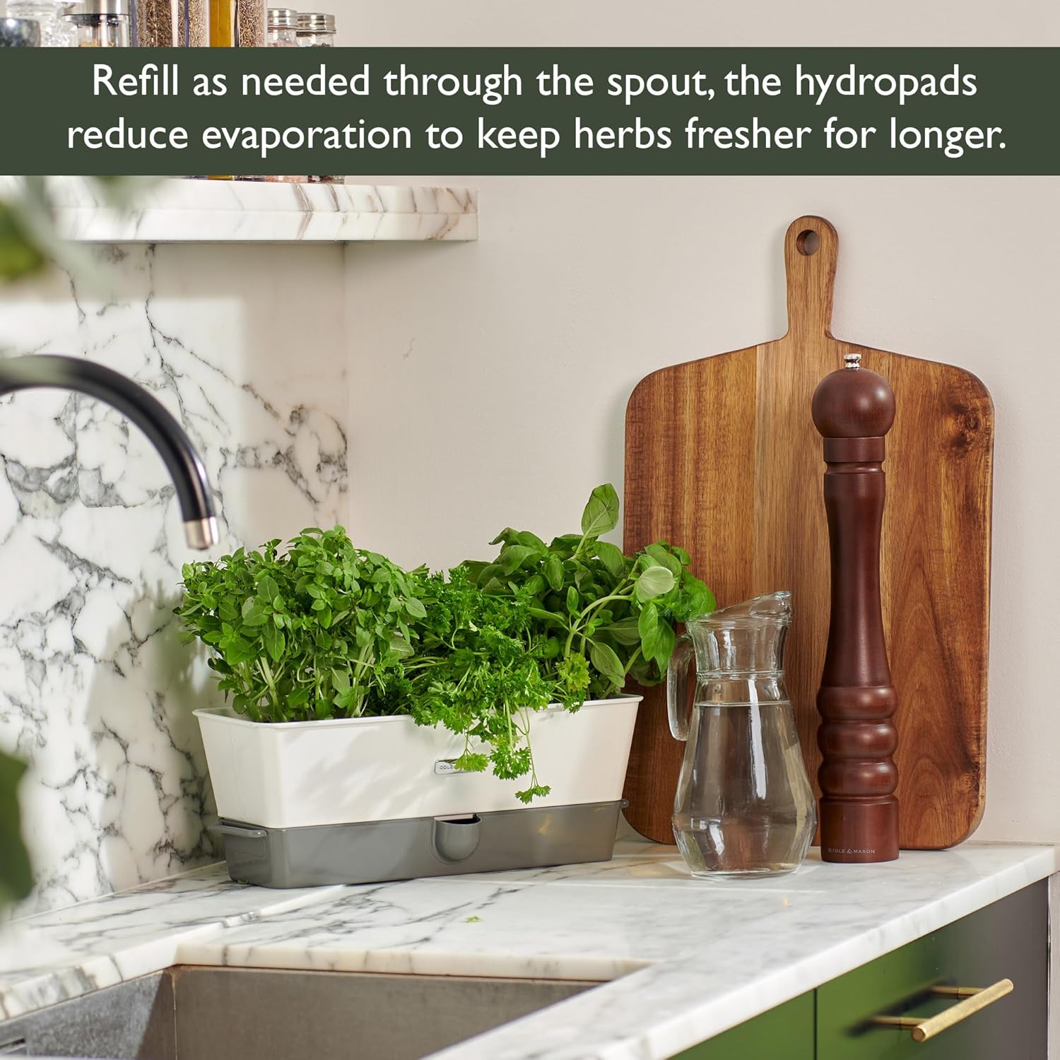 Cole & Mason Burwell Self-Watering Potted Herb Keeper – Triple
