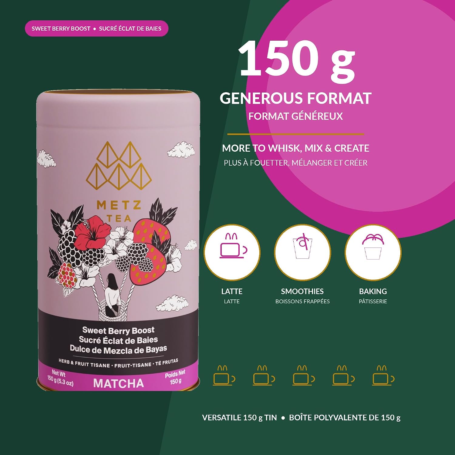 Metropolitan Tea Sweet Matcha Berry Boost Herbal Tea