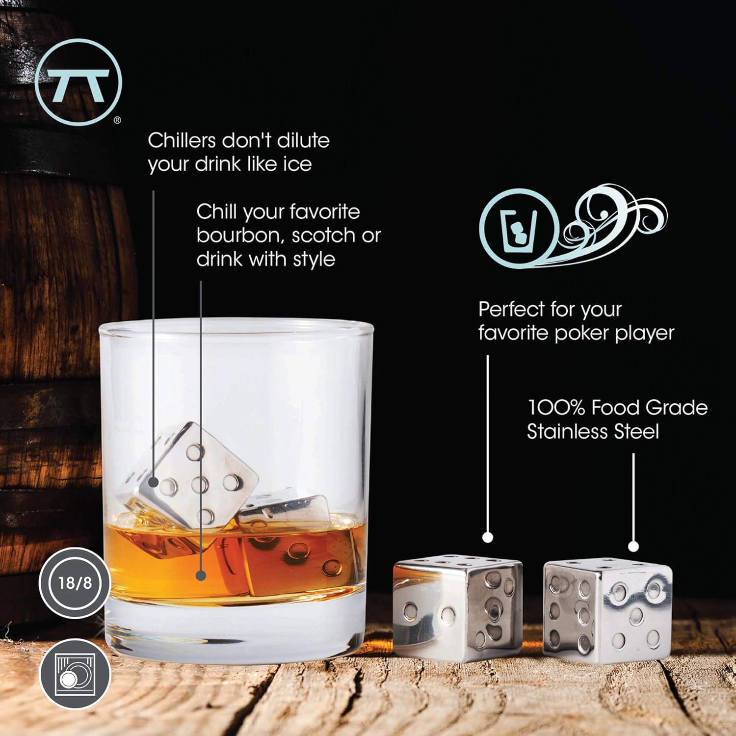 Outset Set of 4 Dice Whiskey Chillers