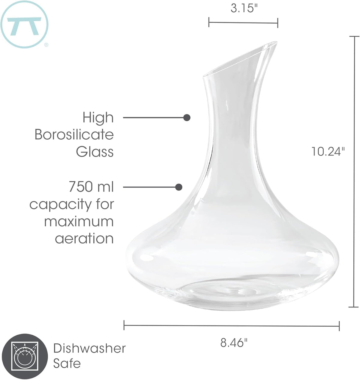 Outset Large Glass Wine Decanter