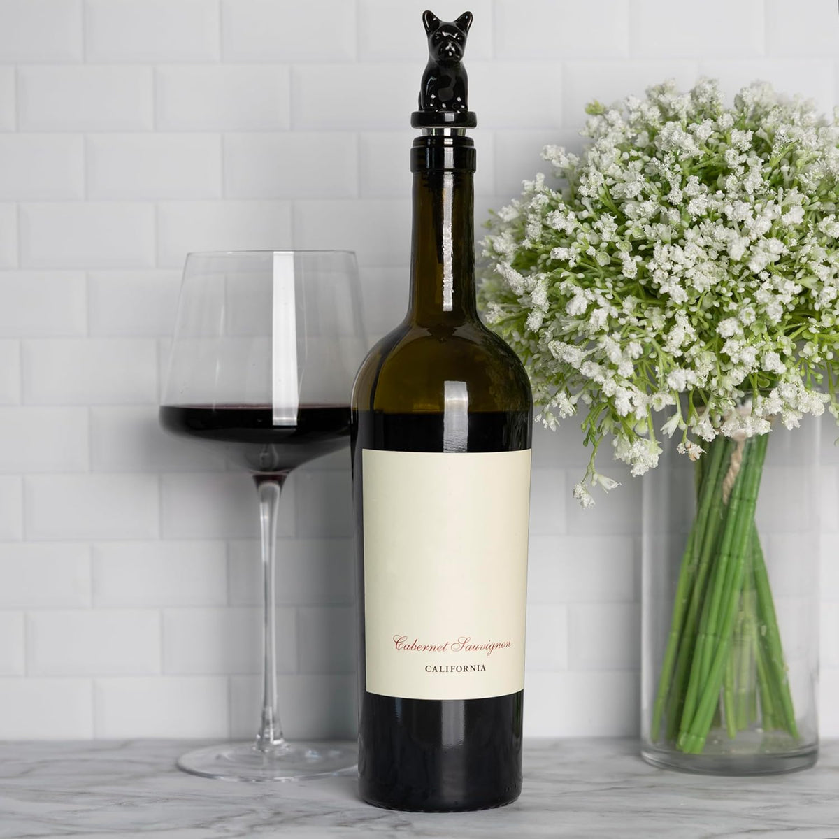 Fox Run Ceramic Bull Dog Wine Stopper