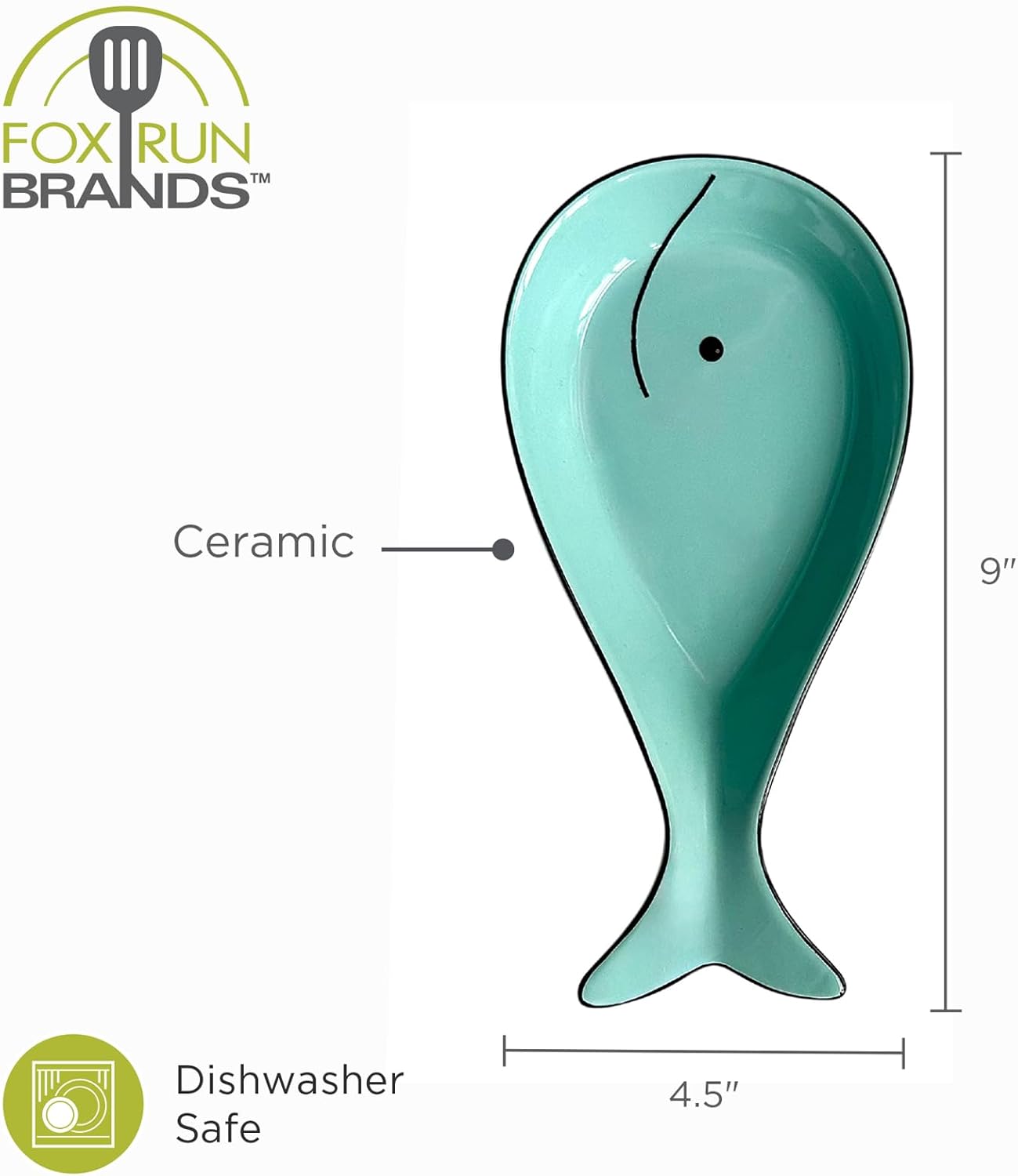 Fox Run Whale Ceramic Spoon Rest