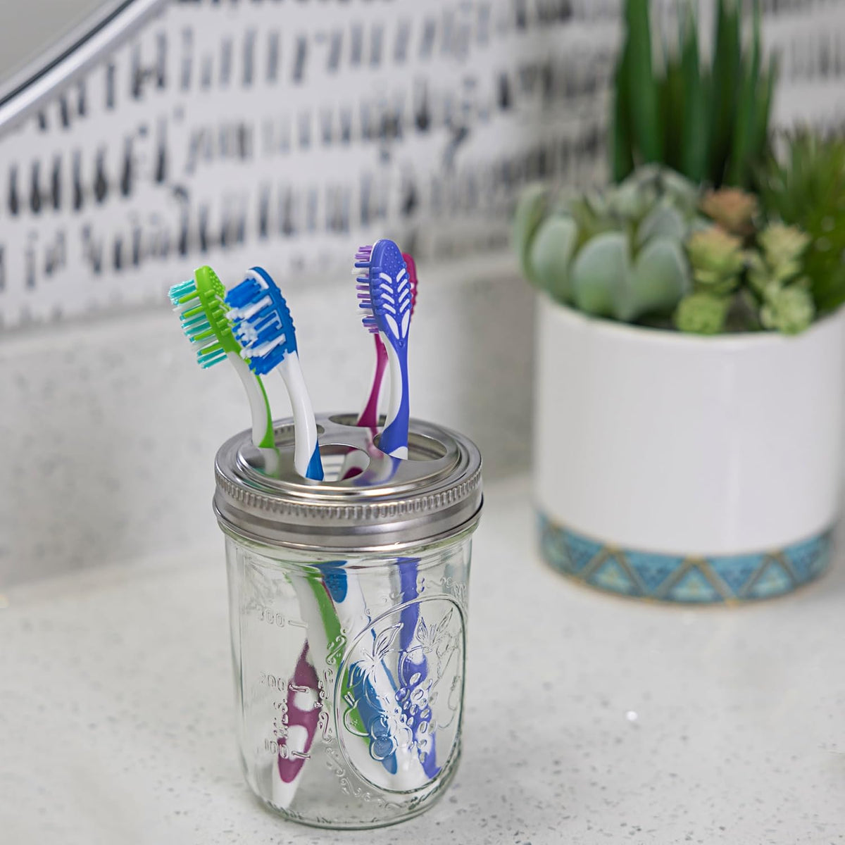 Jarware Toothbrush and Toothpaste Holder Set