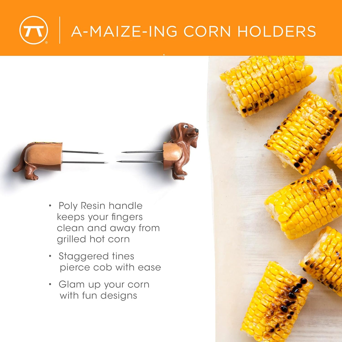 Outset Dachshund Corn Holder Set of 8