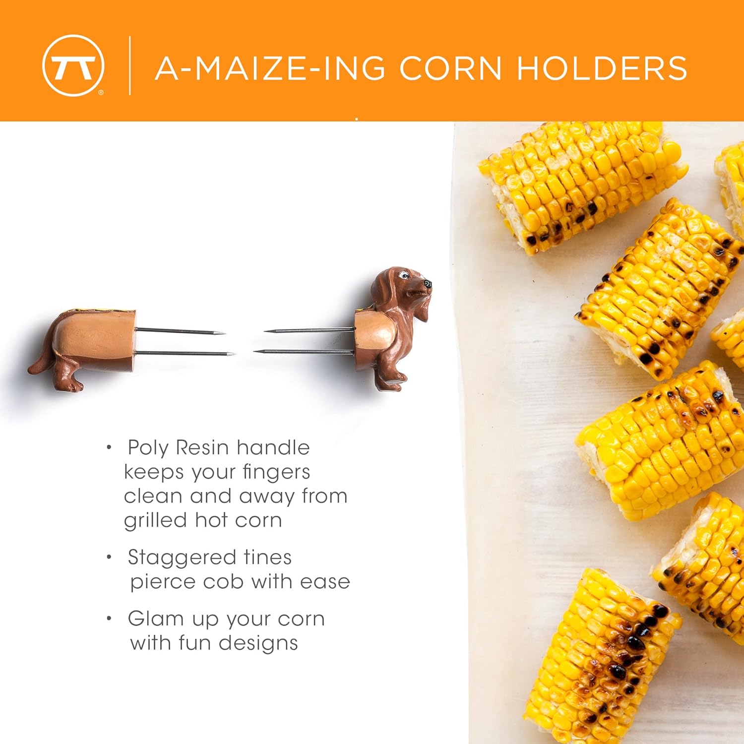 Outset Dachshund Corn Holder Set of 8