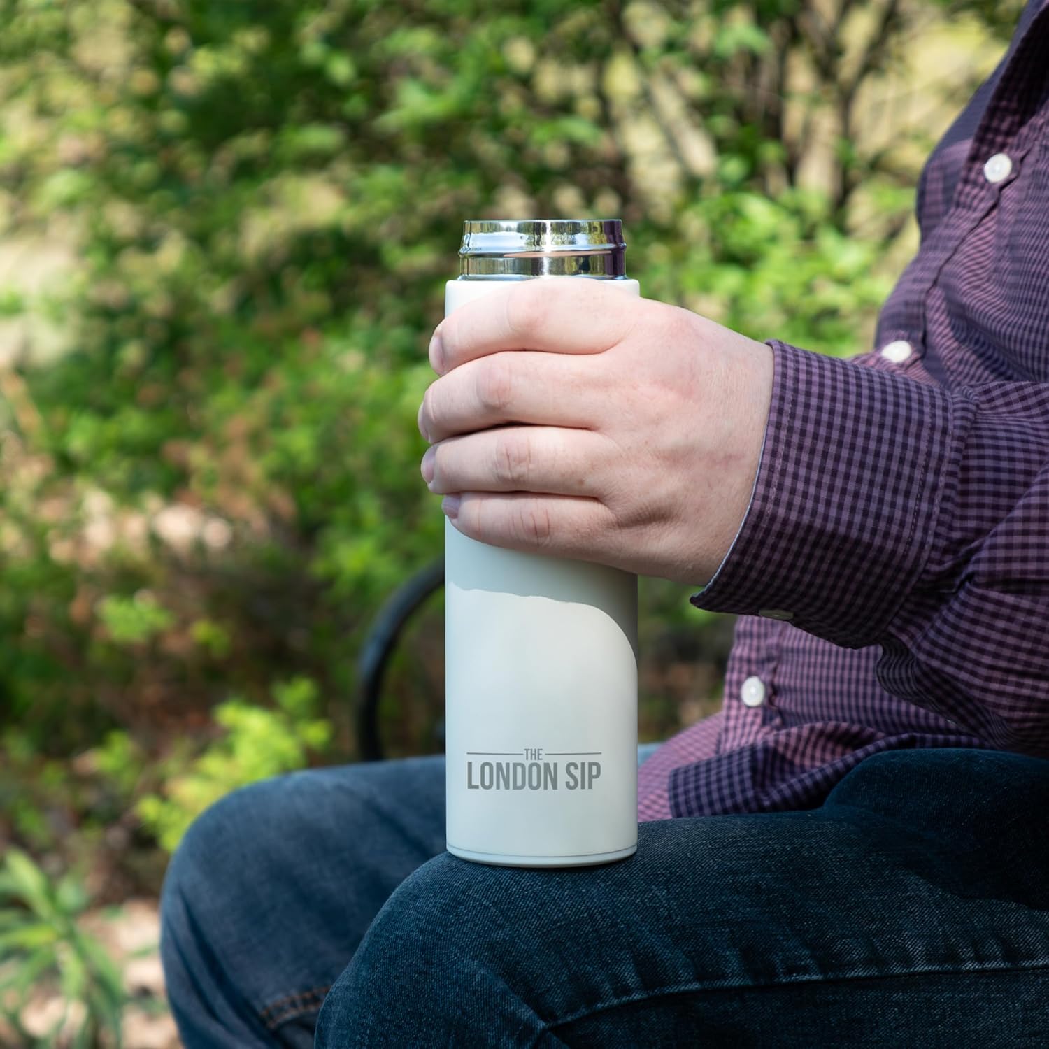 London Sip Tea Infuser Bottle – Pearl White – 16 oz