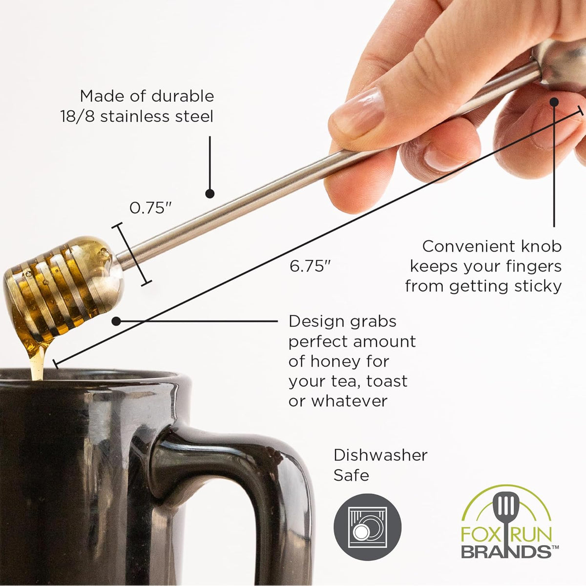 Fox Run Stainless Steel Honey Dipper