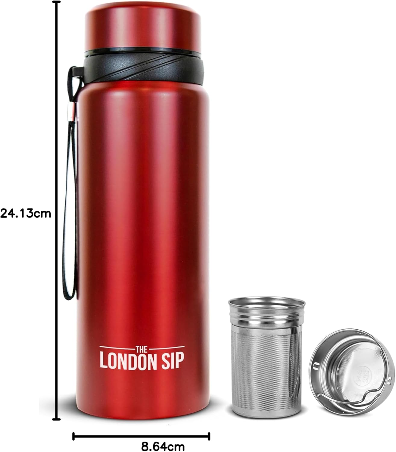 London Sip Tea Infuser Bottle – Red – 25 oz