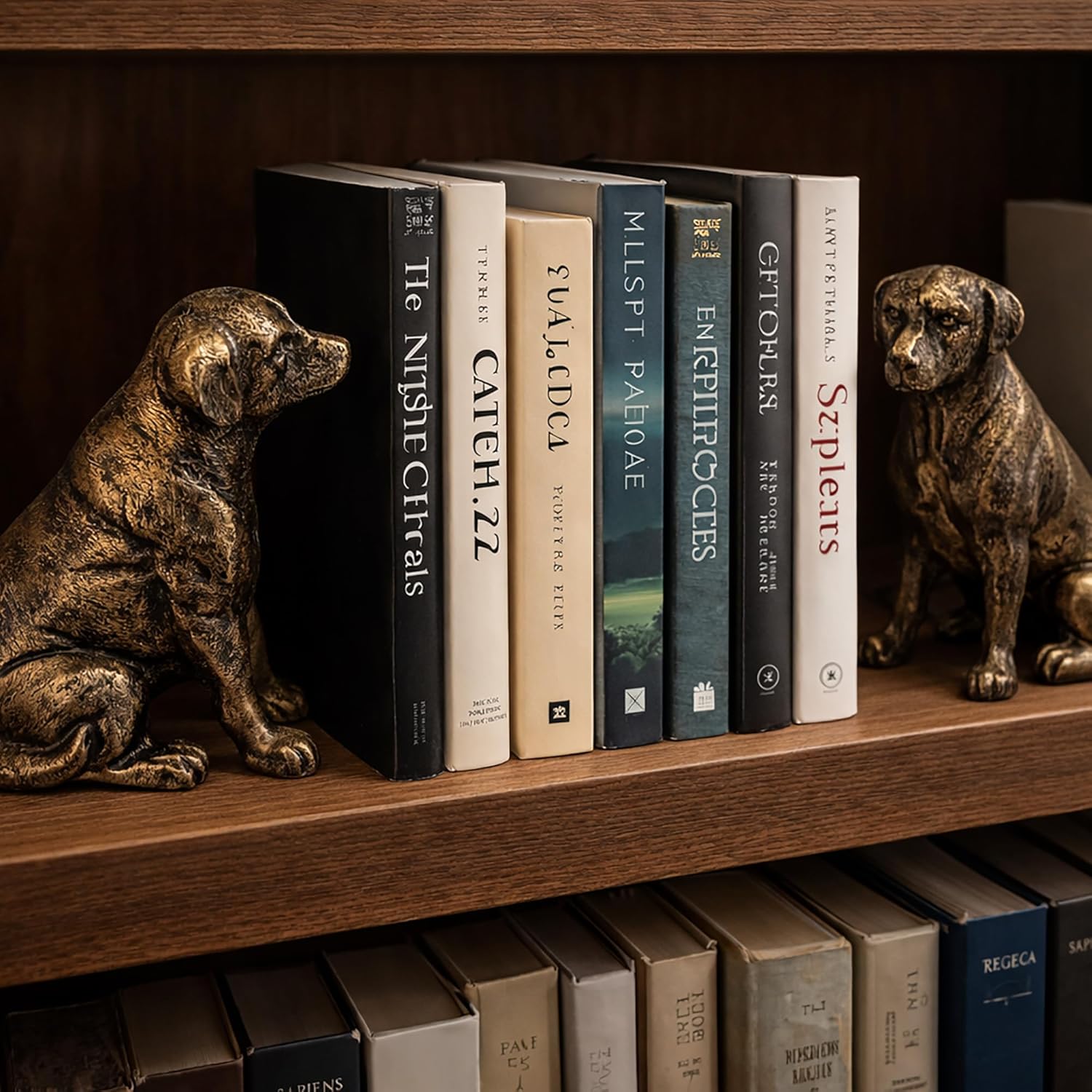 Fox Run Gold Dog Iron Bookends, Set of 2