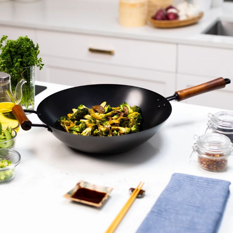 Joyce Chen Classic Series 14-Inch Carbon Steel Ceramic Nonstick Stir Fry Pan Joyce Chen by Kitchen Niche