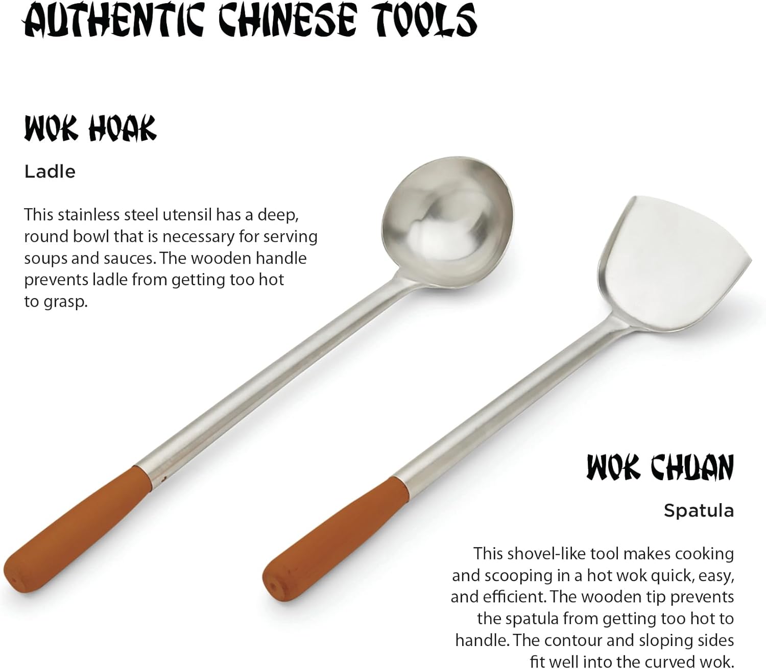 Fox Run Chuan and Hoak Wok Utensil Set