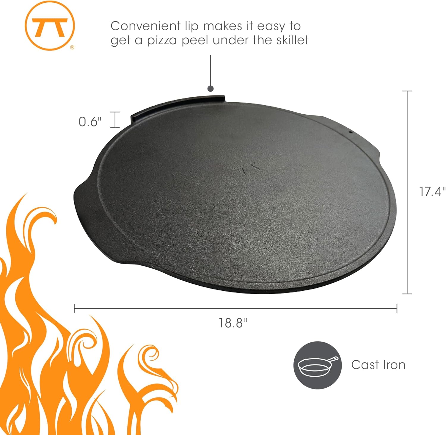 Outset Cast Iron Pizza Skillet Round