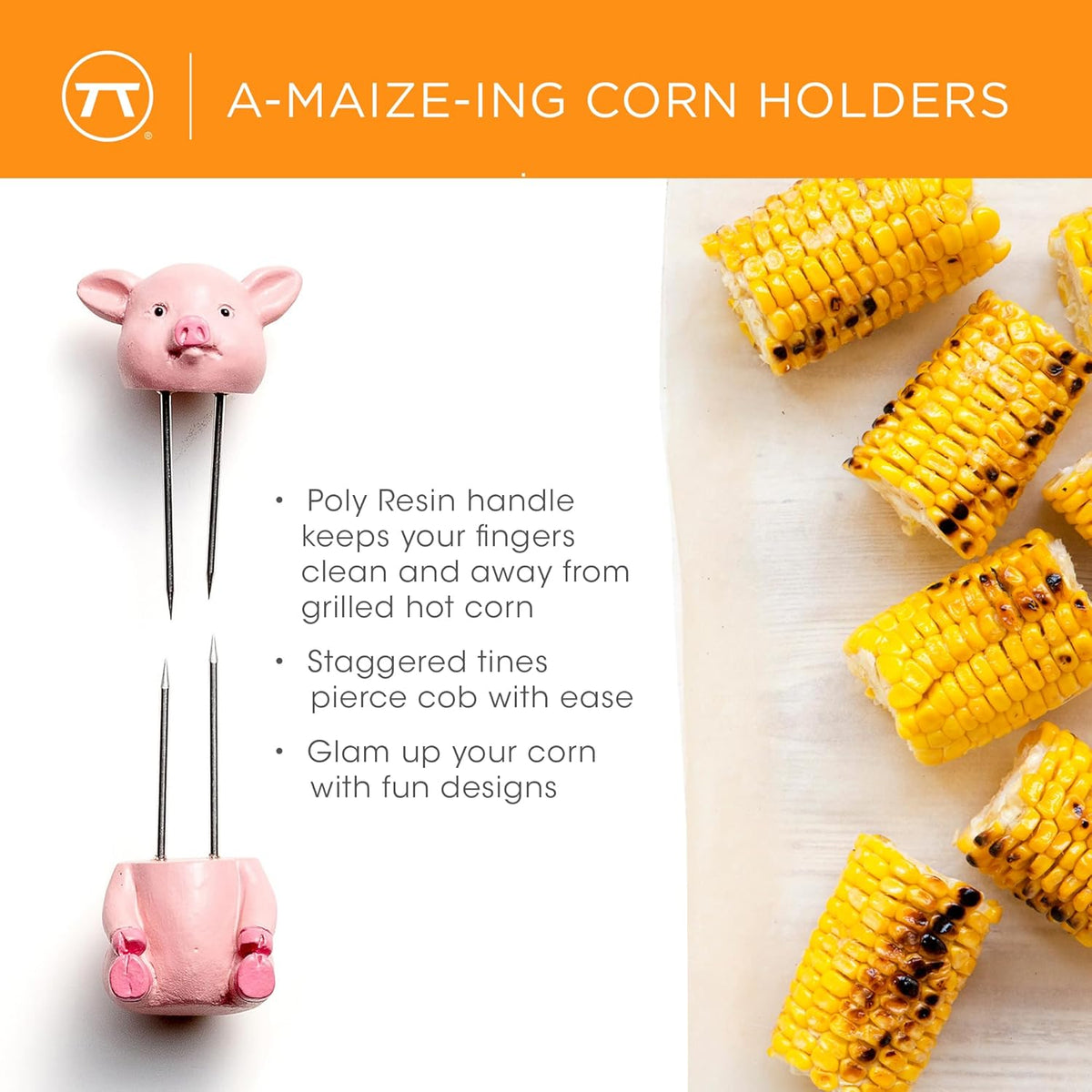 Outset Piglet Corn Holder Set of 8
