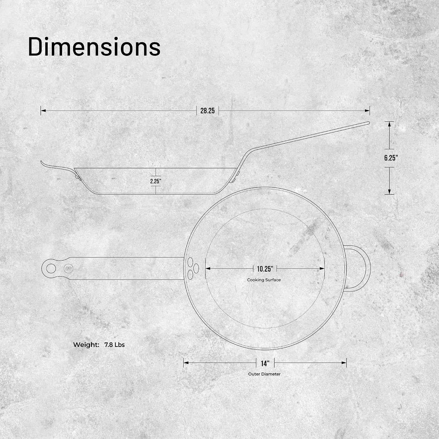 De Buyer Mineral B Element Round Steel Fry Pan – 36 cm