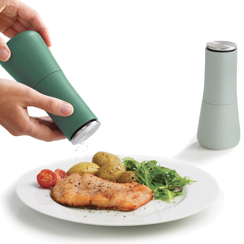 Joseph Joseph Milltop No-Spill Sage Salt & Pepper Mill Set
