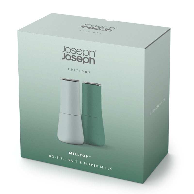 Joseph Joseph Milltop No-Spill Sage Salt & Pepper Mill Set