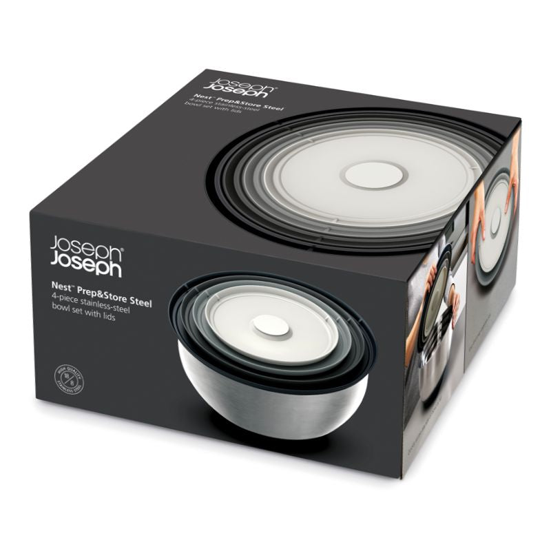 Joseph Joseph Nest Prep Mixing Bowl Set – 4-Piece – Stainless Steel