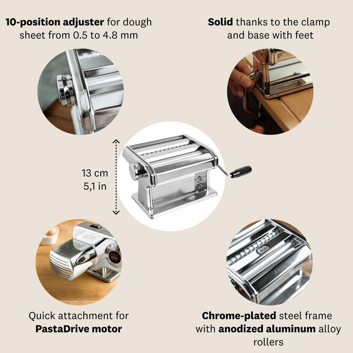 Marcato Ampia 180 Classic Pasta Machine