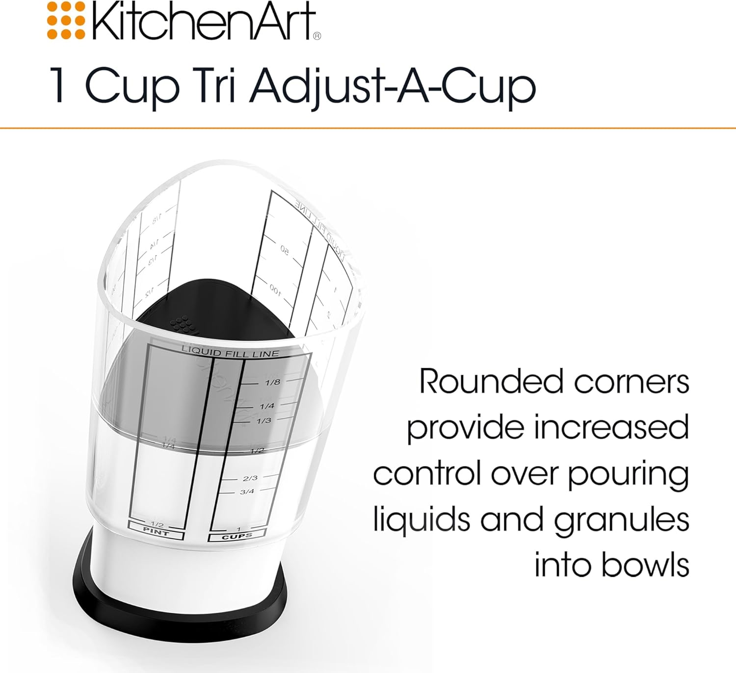 KitchenArt 1 Cup Tri Adjust-A-Cup Measuring Cup