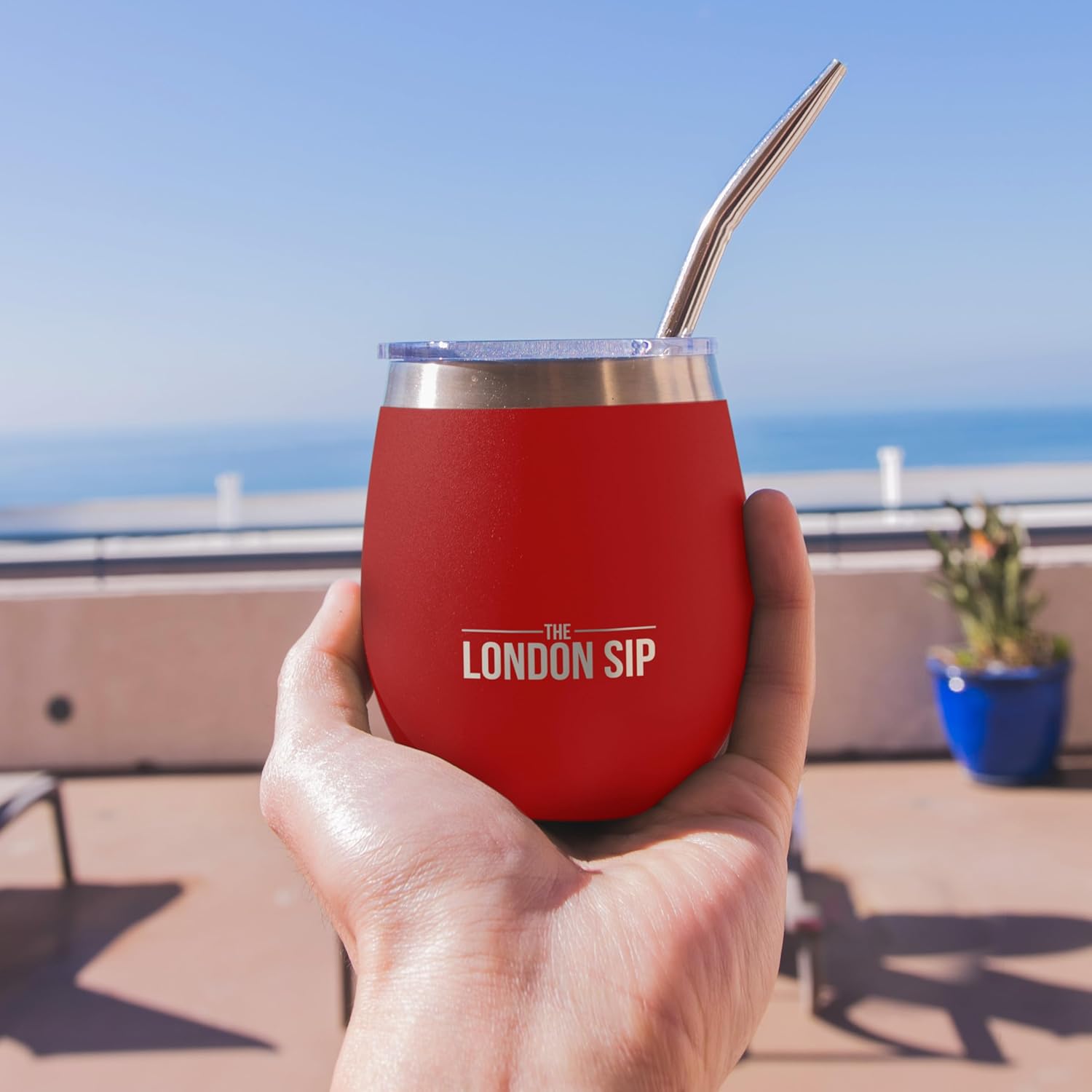 London Sip Yerba Mate Cup 2-Pack Set – Red – 8 oz