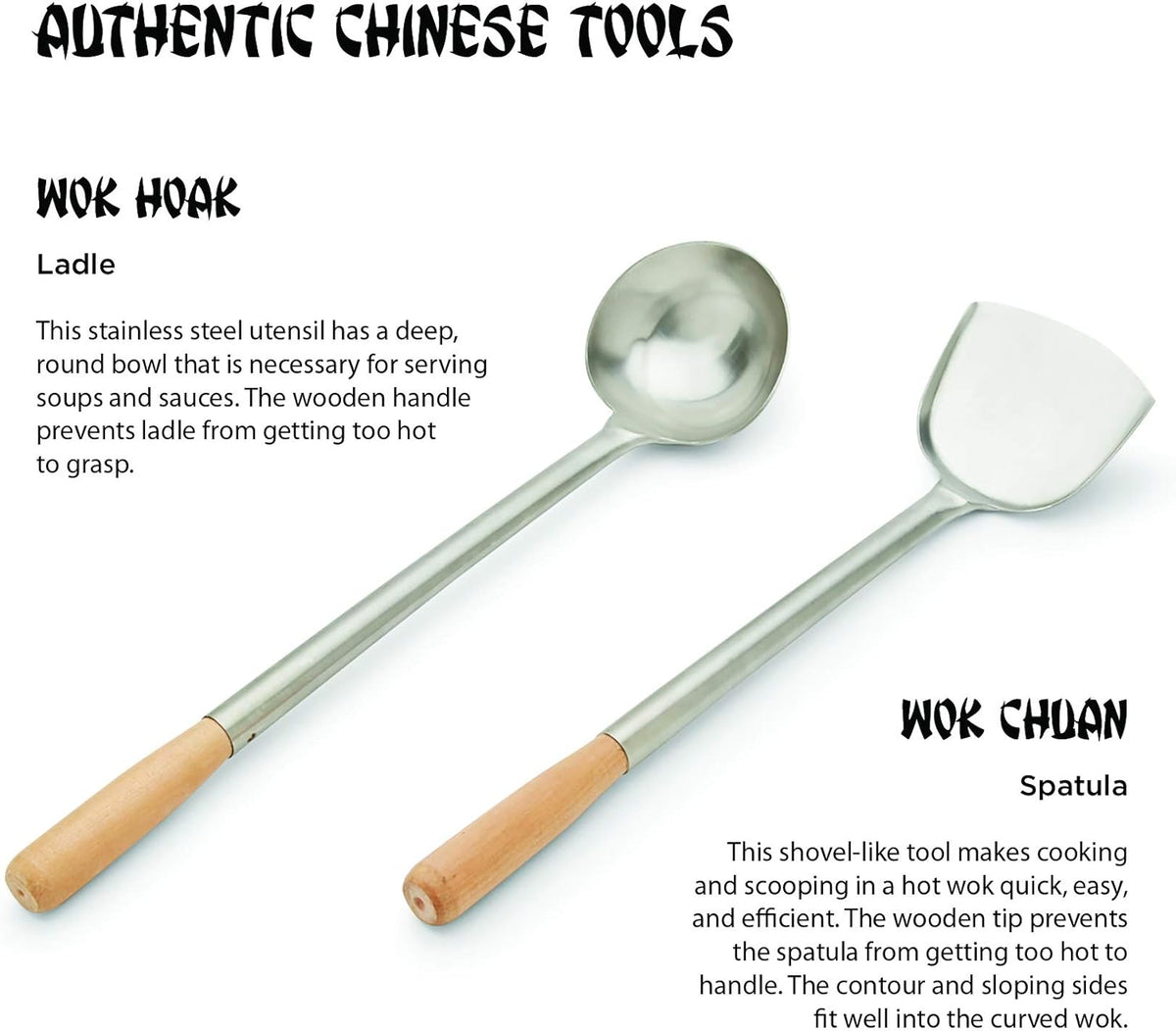 Fox Run Chuan & Hoak Wok & Stir Fry Tool Set