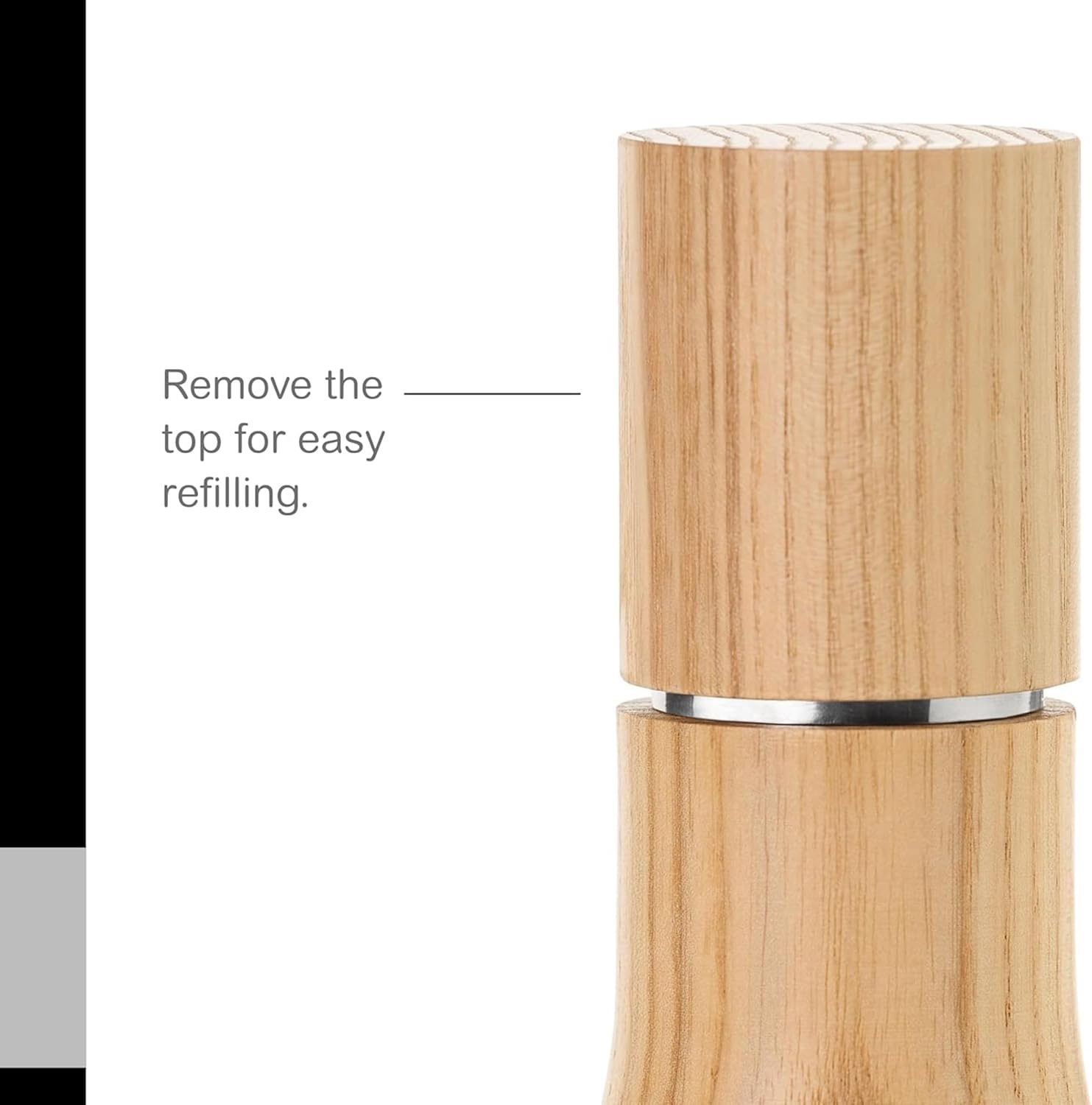 AdHoc Levo Salt and Pepper Mill – Light Ash Wood – 10.6" / 27 cm