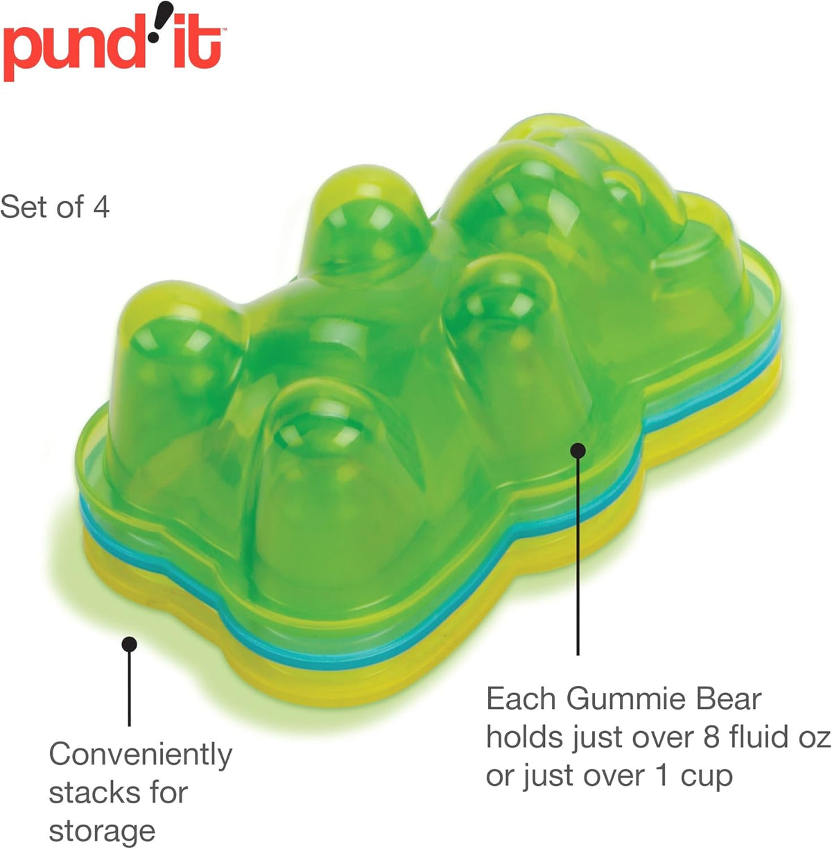 Pundit Giant Gummy Bear Molds, Set of 4