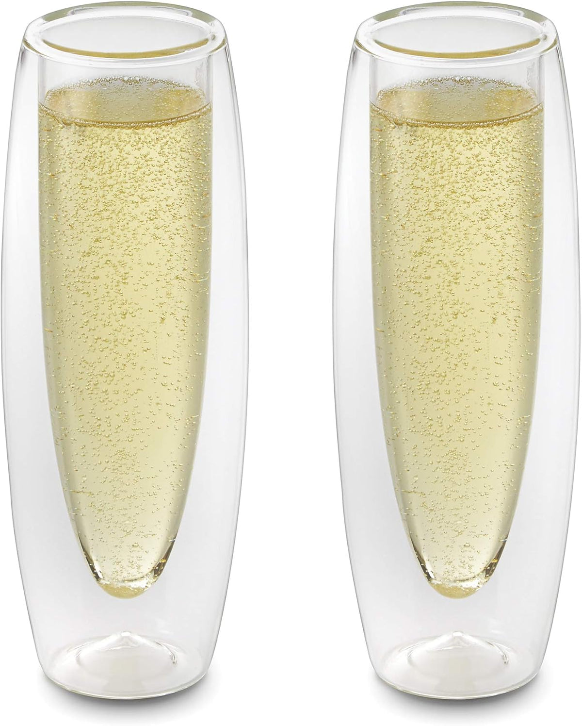 Outset Double Wall Stemless Champagne Flutes Set of 2 – Borosilicate