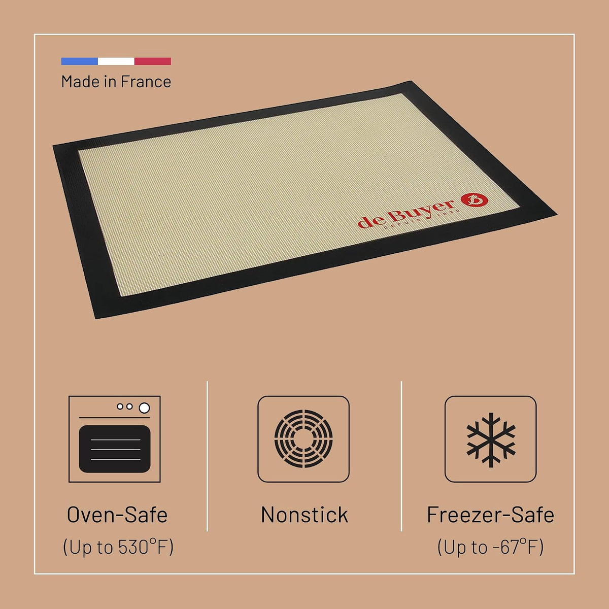 De Buyer Airmat Aerated Silicone Baking Mat – 40 x 30 cm