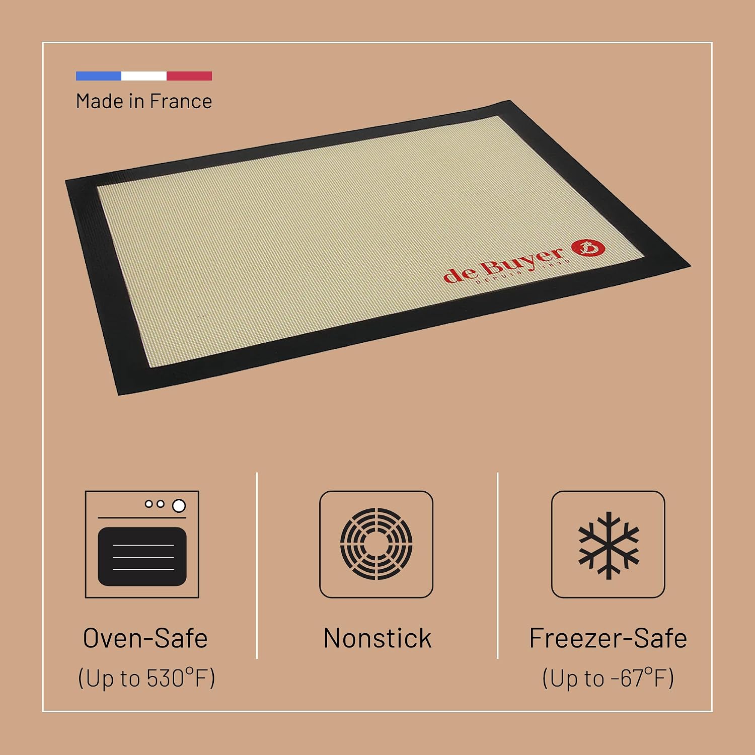 De Buyer Airmat Aerated Silicone Baking Mat – 40 x 30 cm