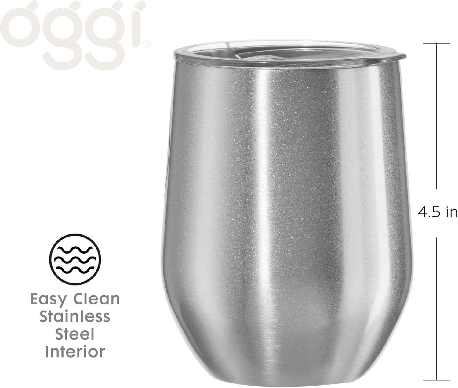 Oggi Double-Wall Wine Tumbler – 350 ml – Silver