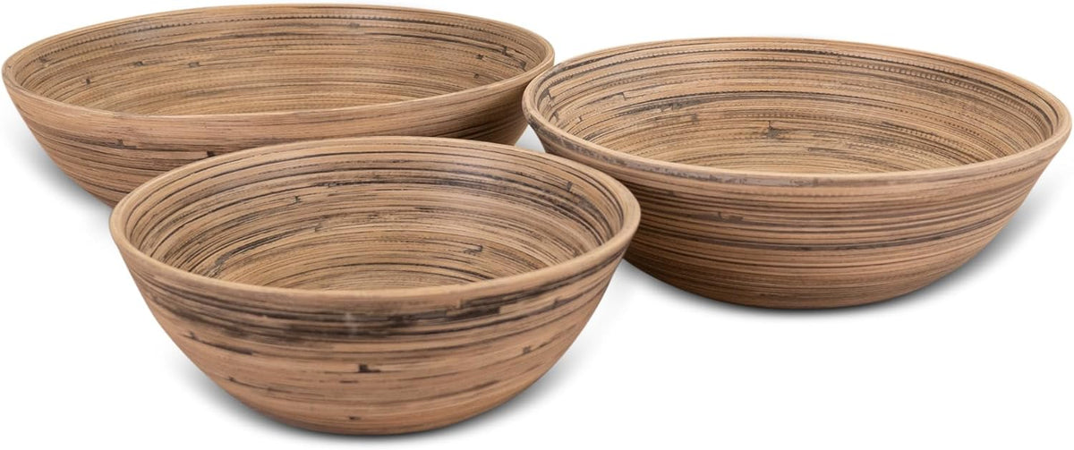 Joyce Chen Lexa Bamboo Bowl Set – Black – 8, 10 &amp; 12 Inch – Set of 3