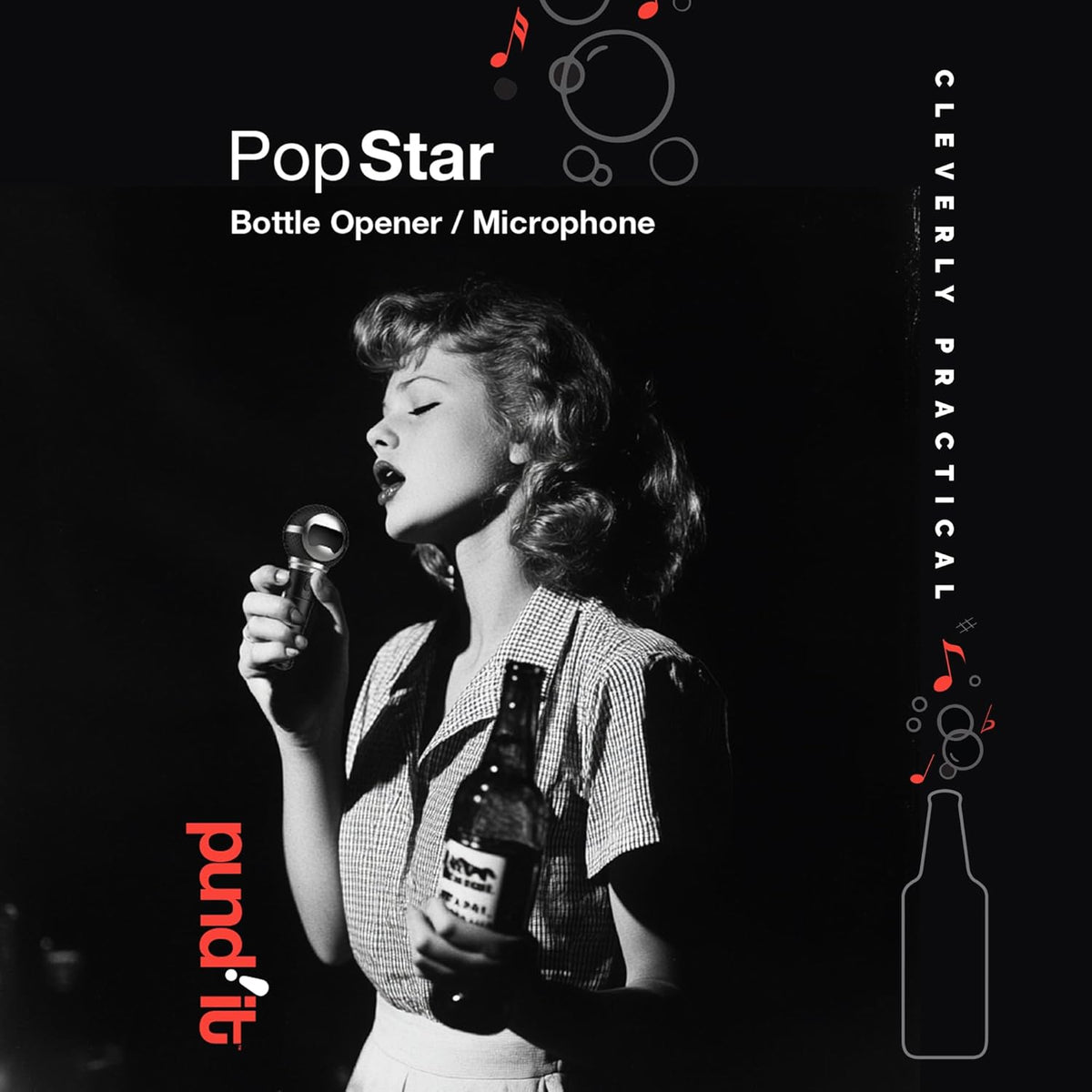 Pundit Pop Star Microphone Bottle Opener