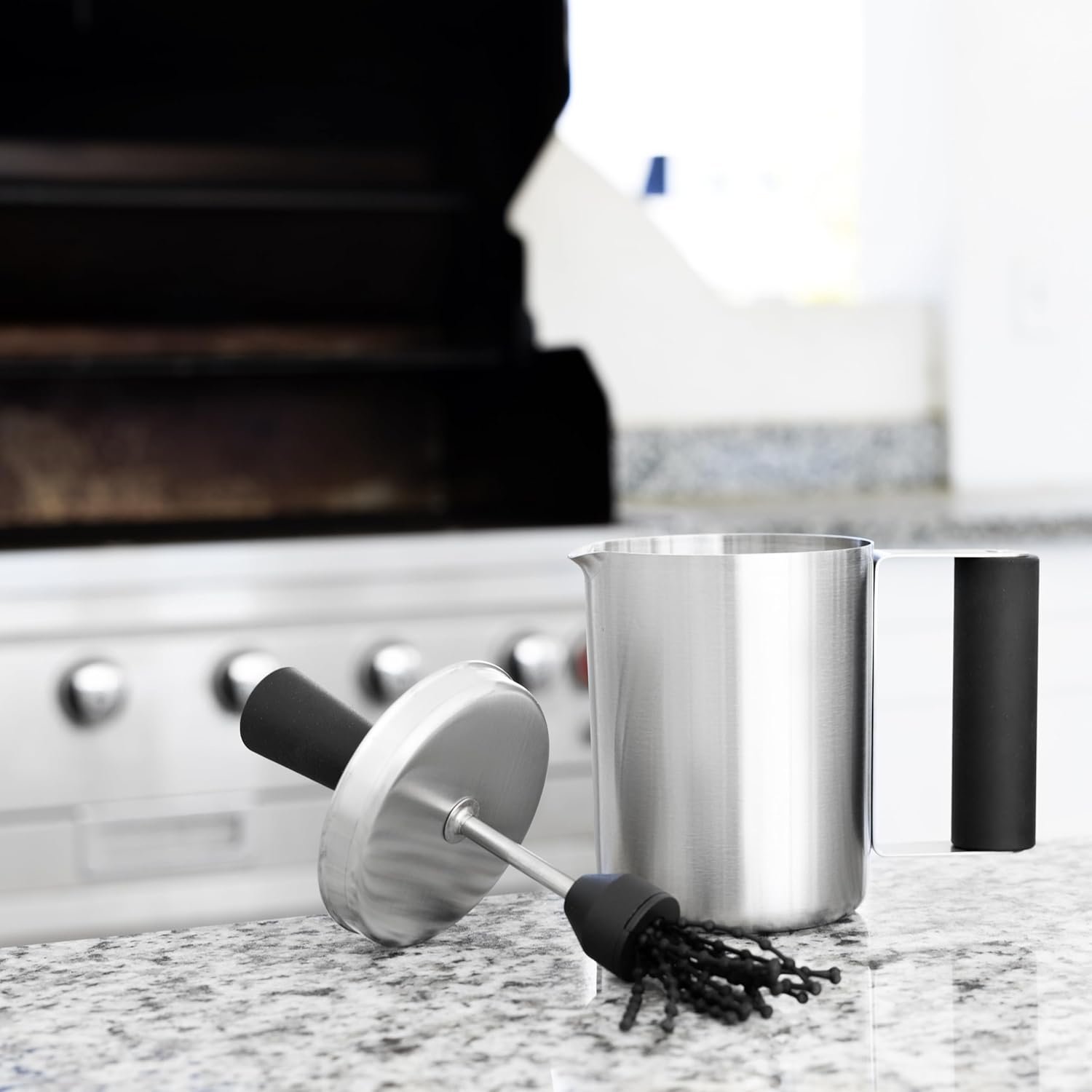 Outset Stainless Steel Grill Basting Cup & Sauce Brush