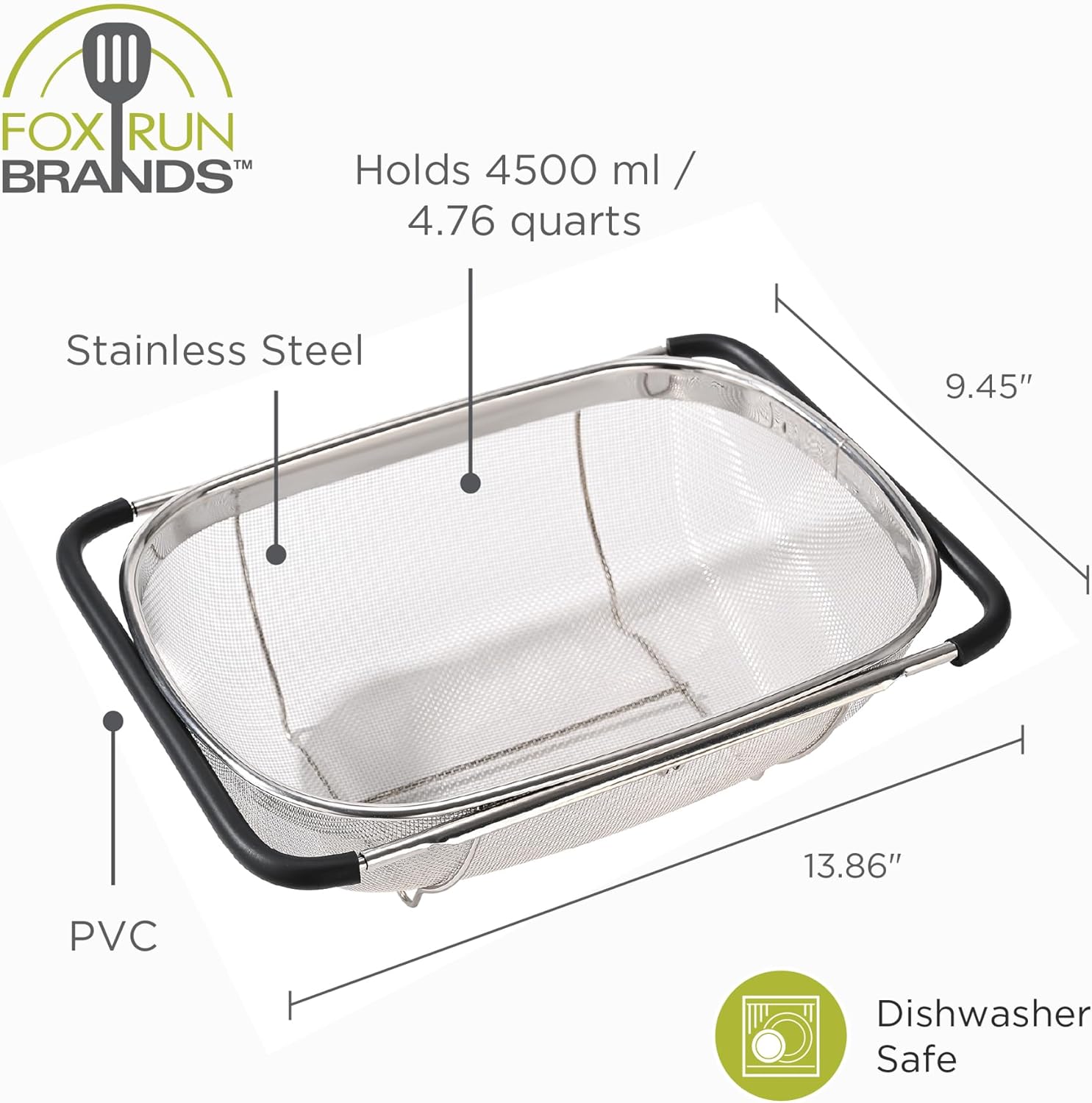 Fox Run Expandable Stainless Steel Colander