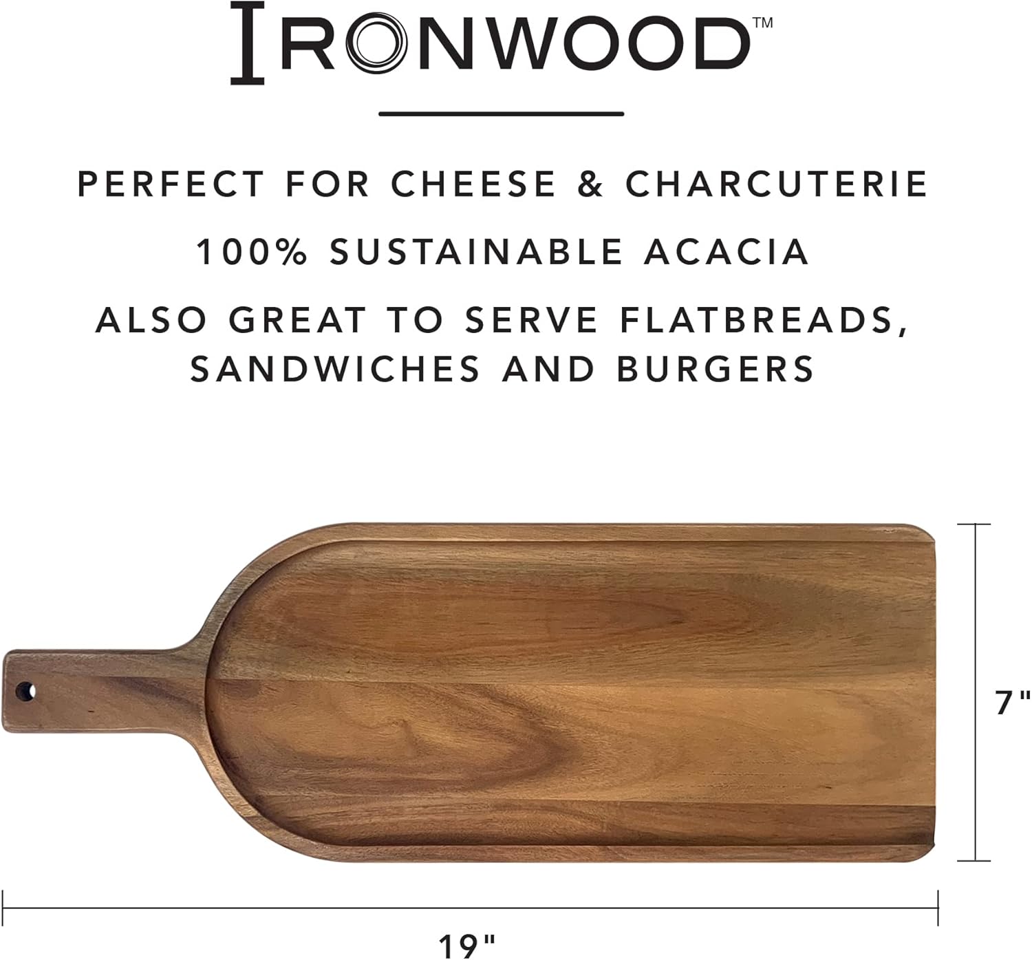 Ironwood Acacia Wood Shovel Charcuterie Serving Paddle